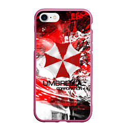 Чехол iPhone 7/8 матовый UMBRELLA CORP, цвет: 3D-малиновый