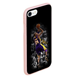Чехол iPhone 7/8 матовый KOBE BRYANT, цвет: 3D-светло-розовый — фото 2