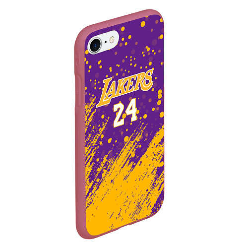 Чехол iPhone 7/8 матовый KOBE BRYANT / 3D-Малиновый – фото 2