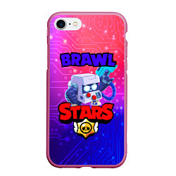 Чехол iPhone 7/8 матовый Brawl Stars 8 BIT, цвет: 3D-малиновый