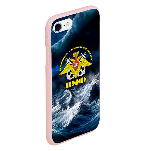Чехол iPhone 7/8 матовый Военно-морской флот / 3D-Светло-розовый – фото 2