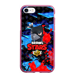 Чехол iPhone 7/8 матовый BRAWL STARS CROW, цвет: 3D-малиновый