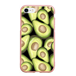 Чехол iPhone 7/8 матовый Avocado background, цвет: 3D-светло-розовый