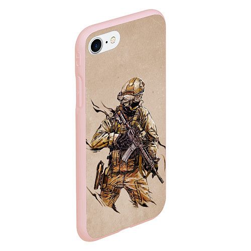 Чехол iPhone 7/8 матовый Военный / 3D-Светло-розовый – фото 2