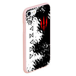 Чехол iPhone 7/8 матовый THE WITCHER, цвет: 3D-светло-розовый — фото 2