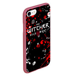 Чехол iPhone 7/8 матовый THE WITCHER, цвет: 3D-малиновый — фото 2