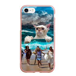 Чехол iPhone 7/8 матовый Морской Кошак, цвет: 3D-светло-розовый