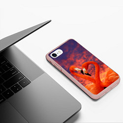 Чехол iPhone 7/8 матовый Flamingo Love, цвет: 3D-светло-розовый — фото 2