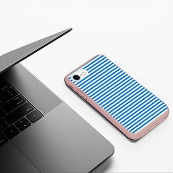 Чехол iPhone 7/8 матовый Тельняшка ВДВ, цвет: 3D-светло-розовый — фото 2