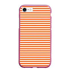 Чехол iPhone 7/8 матовый Тельняшка МЧС, цвет: 3D-малиновый