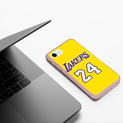 Чехол iPhone 7/8 матовый Kobe Bryant 24, цвет: 3D-светло-розовый — фото 2