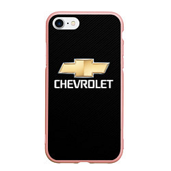 Чехол iPhone 7/8 матовый CHEVROLET, цвет: 3D-светло-розовый