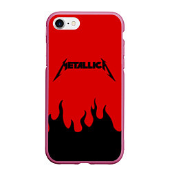 Чехол iPhone 7/8 матовый METALLICA, цвет: 3D-малиновый