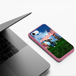 Чехол iPhone 7/8 матовый ROBLOX, цвет: 3D-малиновый — фото 2