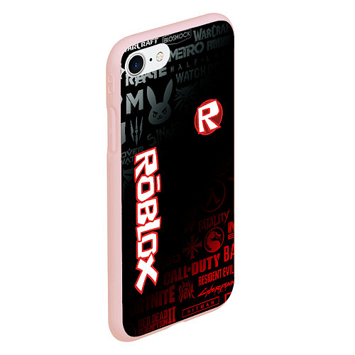 Чехол iPhone 7/8 матовый ROBLOX / 3D-Светло-розовый – фото 2