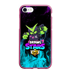 Чехол iPhone 7/8 матовый BRAWL STARS VIRUS 8-BIT, цвет: 3D-малиновый