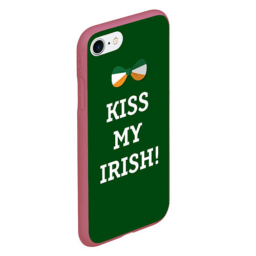 Чехол iPhone 7/8 матовый Kiss my Irish / 3D-Малиновый – фото 2