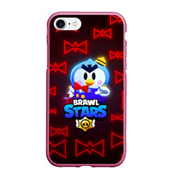 Чехол iPhone 7/8 матовый Brawl Stars MrP, цвет: 3D-малиновый