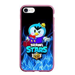 Чехол iPhone 7/8 матовый BRAWL STARS MRP, цвет: 3D-малиновый