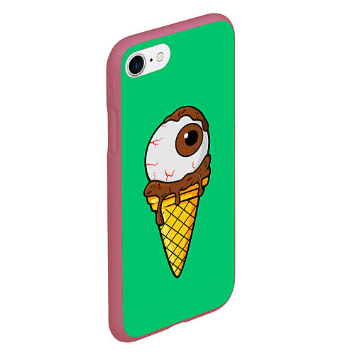 Чехол iPhone 7/8 матовый Мороженое с глазом / 3D-Малиновый – фото 2