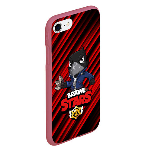 Чехол iPhone 7/8 матовый Brawl Stars CROW / 3D-Малиновый – фото 2