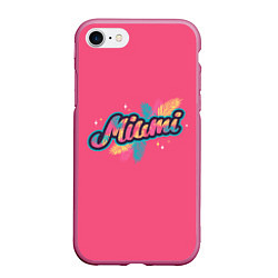 Чехол iPhone 7/8 матовый Майами Miami, цвет: 3D-малиновый