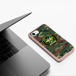 Чехол iPhone 7/8 матовый Войска связи, цвет: 3D-светло-розовый — фото 2