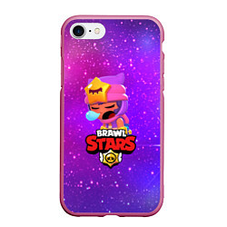 Чехол iPhone 7/8 матовый BRAWL STARS SANDY, цвет: 3D-малиновый