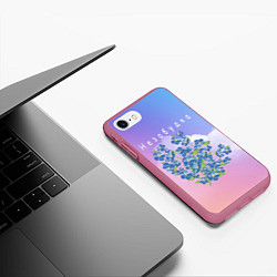 Чехол iPhone 7/8 матовый Тима Белорусских: Незабудка, цвет: 3D-малиновый — фото 2