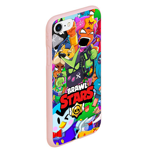 Чехол iPhone 7/8 матовый BRAWL STARS VIRUS 8-BIT / 3D-Светло-розовый – фото 2