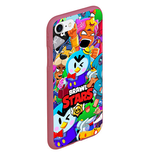 Чехол iPhone 7/8 матовый BRAWL STARS MRP / 3D-Малиновый – фото 2