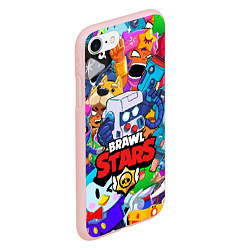Чехол iPhone 7/8 матовый BRAWL STARS 8-BIT, цвет: 3D-светло-розовый — фото 2