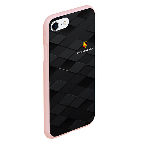 Чехол iPhone 7/8 матовый PORSCHE / 3D-Светло-розовый – фото 2