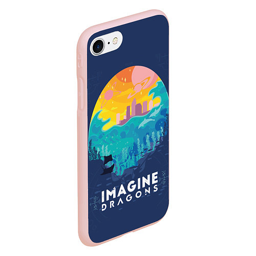 Чехол iPhone 7/8 матовый Imagine Dragons / 3D-Светло-розовый – фото 2