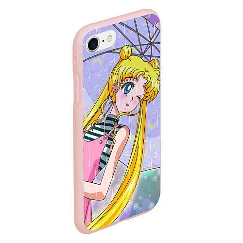 Чехол iPhone 7/8 матовый Sailor Moon / 3D-Светло-розовый – фото 2