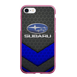 Чехол iPhone 7/8 матовый SUBARU, цвет: 3D-малиновый