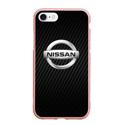 Чехол iPhone 7/8 матовый NISSAN, цвет: 3D-светло-розовый