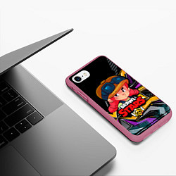 Чехол iPhone 7/8 матовый Jessie brawl stars, цвет: 3D-малиновый — фото 2