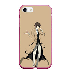 Чехол iPhone 7/8 матовый Osamu Dazai, цвет: 3D-малиновый