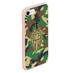 Чехол iPhone 7/8 матовый Пограничные Войска, цвет: 3D-светло-розовый — фото 2