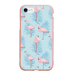 Чехол iPhone 7/8 матовый Арт с розовым фламинго