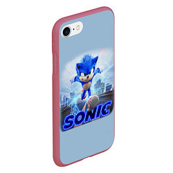 Чехол iPhone 7/8 матовый SONIC, цвет: 3D-малиновый — фото 2