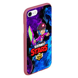 Чехол iPhone 7/8 матовый BRAWL STARS LEON, цвет: 3D-малиновый — фото 2