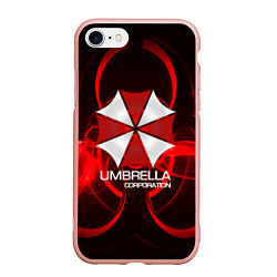 Чехол iPhone 7/8 матовый Umbrella Corp, цвет: 3D-светло-розовый