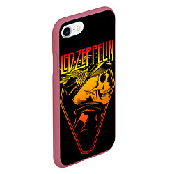 Чехол iPhone 7/8 матовый Led Zeppelin, цвет: 3D-малиновый — фото 2