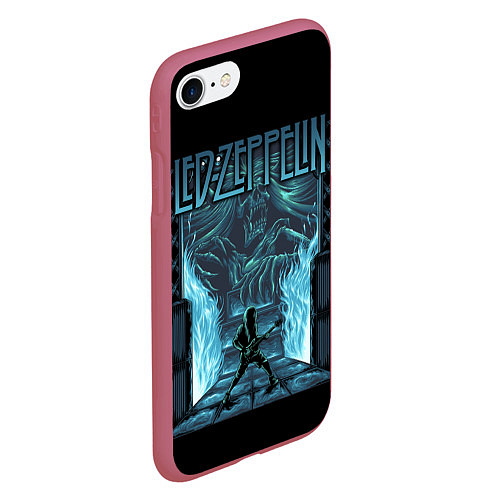 Чехол iPhone 7/8 матовый Led Zeppelin / 3D-Малиновый – фото 2