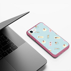 Чехол iPhone 7/8 матовый Пляжный сезон, цвет: 3D-малиновый — фото 2