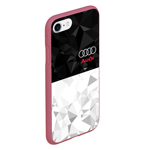 Чехол iPhone 7/8 матовый AUDI / 3D-Малиновый – фото 2