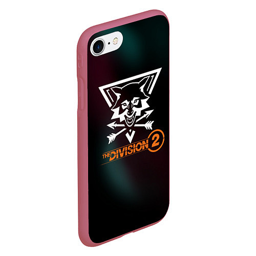 Чехол iPhone 7/8 матовый The Division 2 Logo / 3D-Малиновый – фото 2