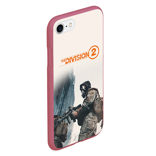 Чехол iPhone 7/8 матовый The Division 2 Military / 3D-Малиновый – фото 2